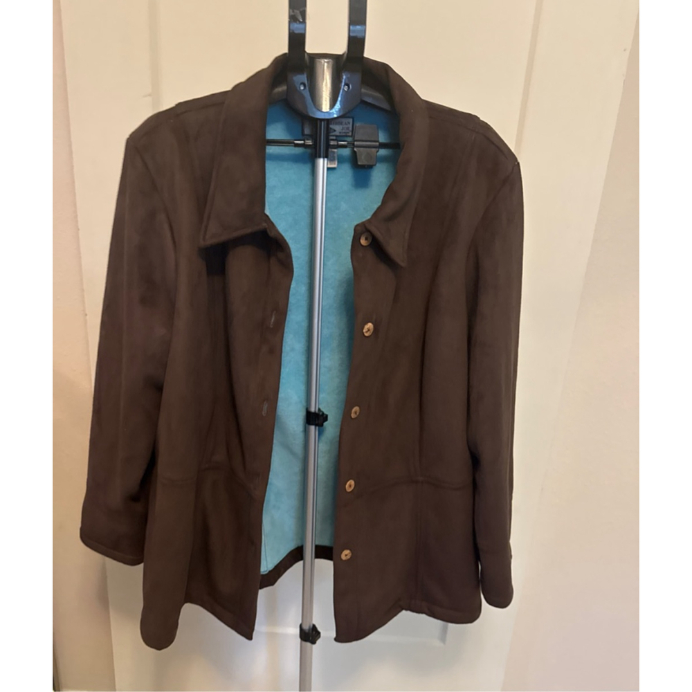 Women's CARIBBEAN JOE Brown & Blue Jacket Plus Size 2X